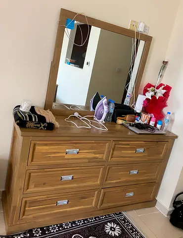 Solid Wood 6-Drawer Dresser with Mirror - Good Condition used for just 3 month
