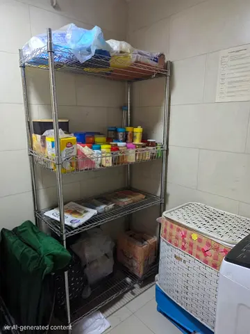 Used Chrome Wire Storage Shelf - 4 Tier Organizer