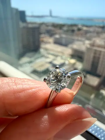 Classic Solitaire Diamond Engagement Ring - 4-Prong Platinum Setting