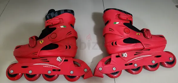 Red Inline Roller Skates (Adjustable) - Good Condition