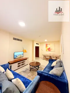 Sharjah, Al Majaz 3: Super deluxe furnished apartment with one bedroom, living room, kitchen, bathro