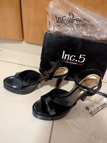 Branded Black Heels 41 EU 5 inch Tall