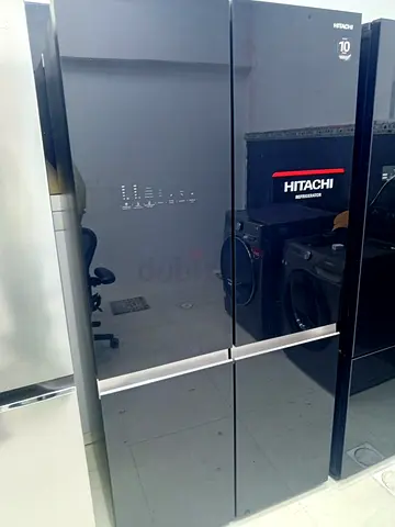 Hitachi 4-Door Black Refrigerator - Good Condition