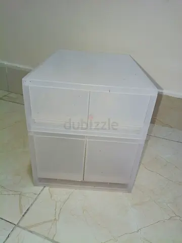 Small White Plastic 2-Drawer Storage Unit — Compact Organizer