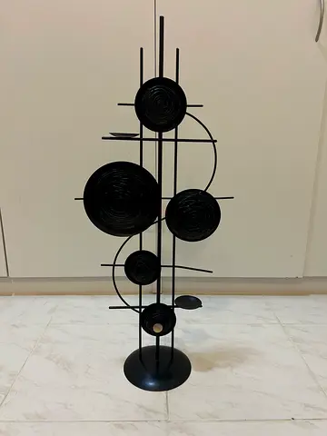 Modern Black Metal Rose candle holder