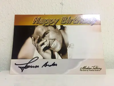 THOMAS ANDERS MODERN TALKING Original Hand Signed Official Fan Club 2000 Card