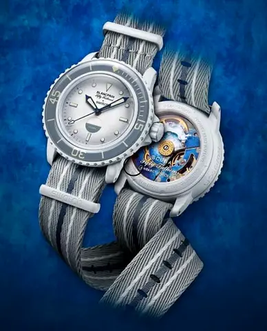 Blancpain Tribute Submersible  Dive Master acopy Watch with Grey NATO Strap