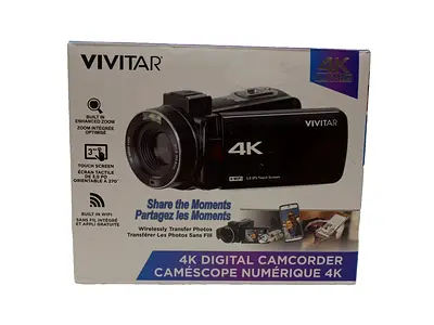 Vivitar 4K Digital Camcorder with Wi-Fi, 3 Touch Screen  Night Vision – Black