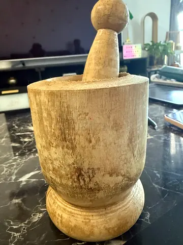 Wooden mortar and pestle / spice grinder