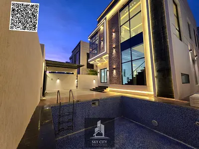 Luxury freehold villa on Sheikh Mohammed Bin Zayed Road, prime location behind Al Hamidiya Park, with swimming pool