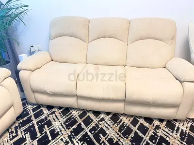Beige 3+2 -Seater Recliner Sofa in Good Used Condition