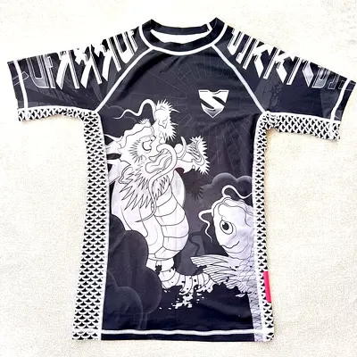 Rash Guard – Size M – Japanese Dragon  Koi Design