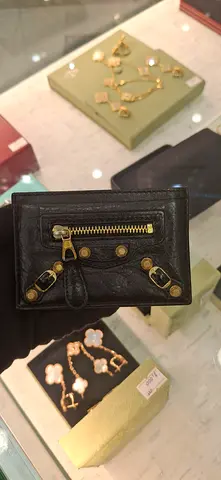 Balenciaga Neo Classic Card Holder in Black Leather