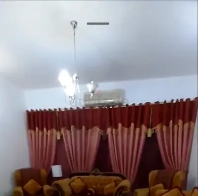 4 CURTAINS Full size Living Room Set with Valance (Maroon/Pink) ready to Decor hang up-used