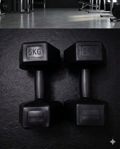 Pair of 5kg Hex Dumbbells — new