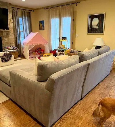 Crate and barrel axis lshape sofa feather filled