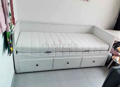 IKEA Hamnes daybed with 3 big storage drawers and 2 IKEA mattresses.