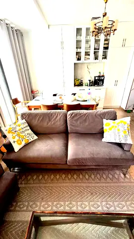 3-seater grey fabric sofa in good condition