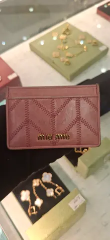 Miu Miu Leather Card Holder in Pink