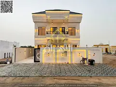 Luxury villa in a classic style for sale in Al Helio 2 – Ajman | Stone facade | High-end finishing
