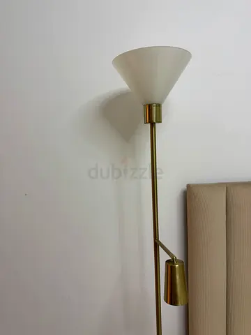Mid-century brass wall lamp with conical shade - excellent condition
