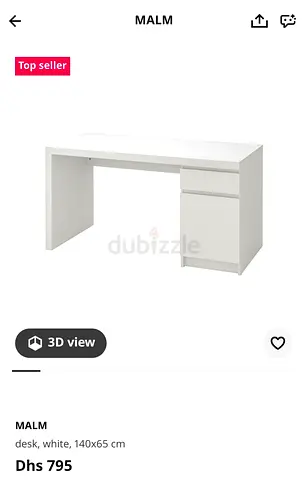 IKEA White Office Desk with Drawers and Ergonomic Mesh Chair - Good Condition