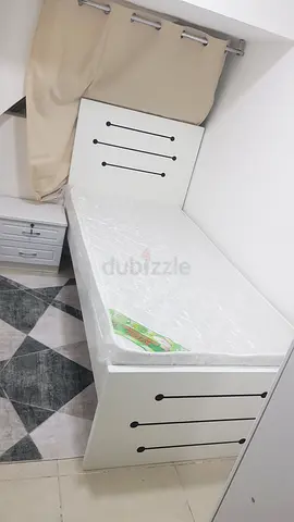 Single bed frame with mattress