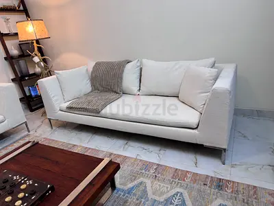 BB Italia Modern Off-White 3-Seater Sofa with Metal Legs