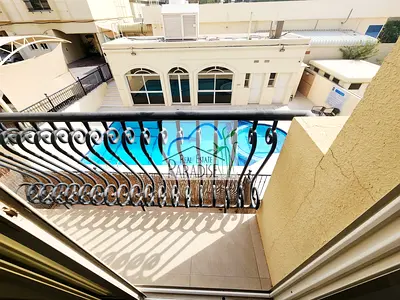 available 3br 1 master bedrooms/fitted kitchen/private back yard/laundry room/covered car parking shared swimming pool/gym compound for rent in mirdif
