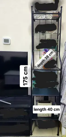 Fancy rack for decor black and glass