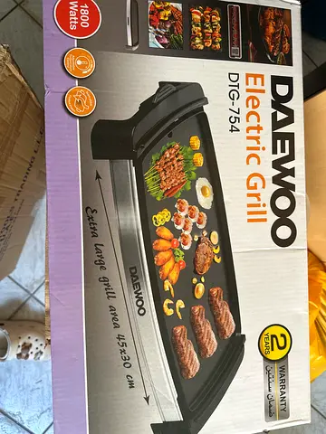Daewoo DTG-754 Electric Grill — ***NEW UNBOXED ****1800W, Extra Large 45x30cm (Like New)