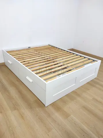 IKEA brimnes king size bed with 4 storage drawers and mattress for sale