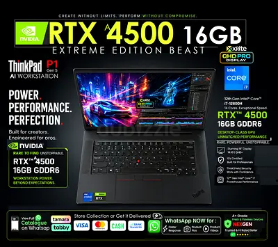 THINKPAD P1 GEN5 ● RTX A4500 16GB DEDICATED●EXTREME EDITION xps zbook x1 p16 precision more..