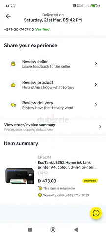 Epson EcoTank Inkjet Printer — Good Working Condition