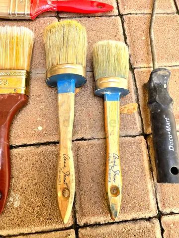 Used Annie Sloan Chalk Paint Brushes and Multiple Used Oil and Water Paint Brushes and Extras