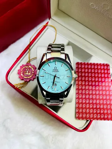 Omega Seamaster Aqua Terra Mens Stainless Steel Watch with Blue Dial