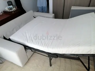 Vimle Light-colored fold-out sofa bed with mattress — good condition