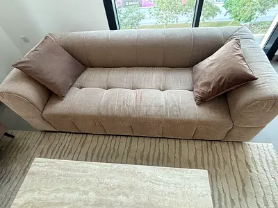Beige 3-Seater Fabric Sofa in Good Condition, only 4 months bought in january, 210x90 width x 70 cm