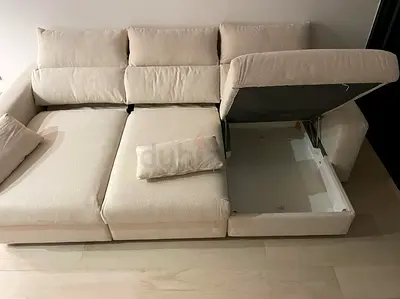 Ikea Eskelstuna L shape sofa bed Beige Excellent Condition