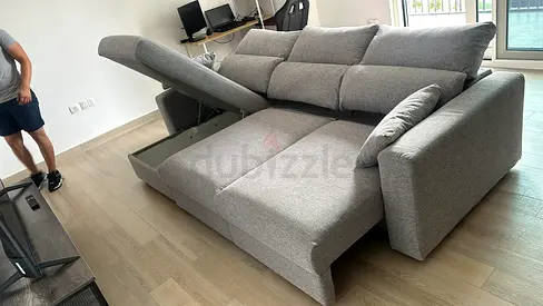 Ikea Eskelstuna L shape sofa bed Gray Excellent Condition
