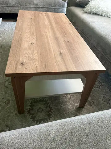 Used rectangular wooden coffee table - light oak finish