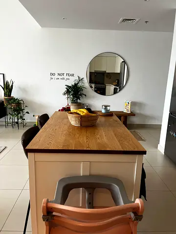 IKEA Kitchen Island / Side Table with Shelves - Off-white/Oak