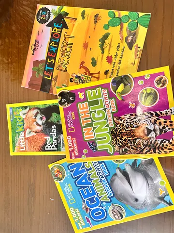 Set of 4 childrens sticker/activity books - animals, ocean, desert, jungle
