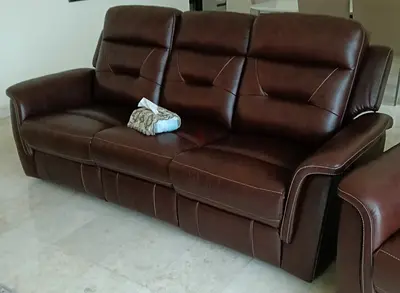 Sofa-Recliner Leather Sofa Set: 3+1+1 Seat