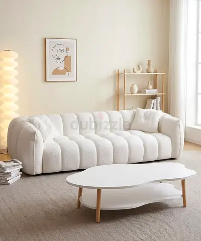 Modern Boucle Sofa in Off-White