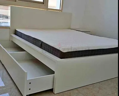 IKEA malam bed with mattress queen size bed