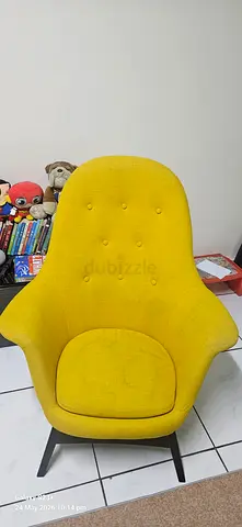 Yellow Mid-Century Style Accent Armchair - Good Condition