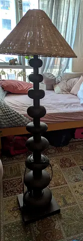 Modern Floor Lamp with Woven Shade