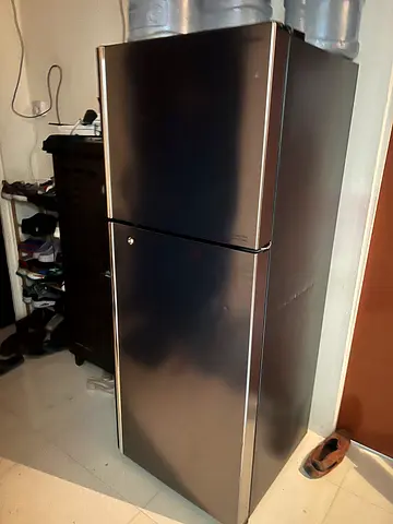 Used Black Two-Door Refrigerator - Good Working Condition