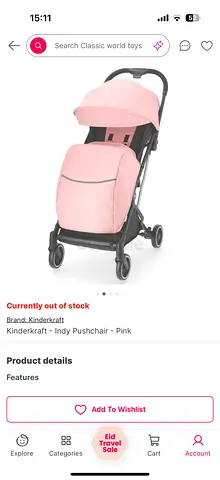 Kinderkraft Indy Lightweight Pink Stroller